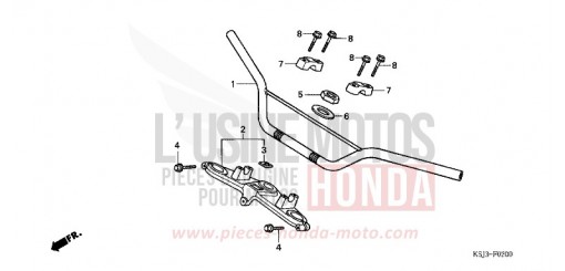 TUYAU DE GUIDON CRF100F4 de 2004